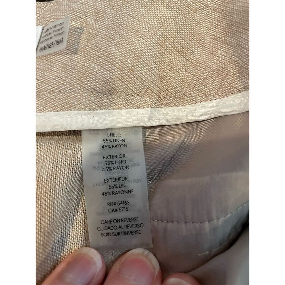Calvin Klein Women's Plus Size 18 Beige Straight Leg Pants Casual - Picture 10 of 12